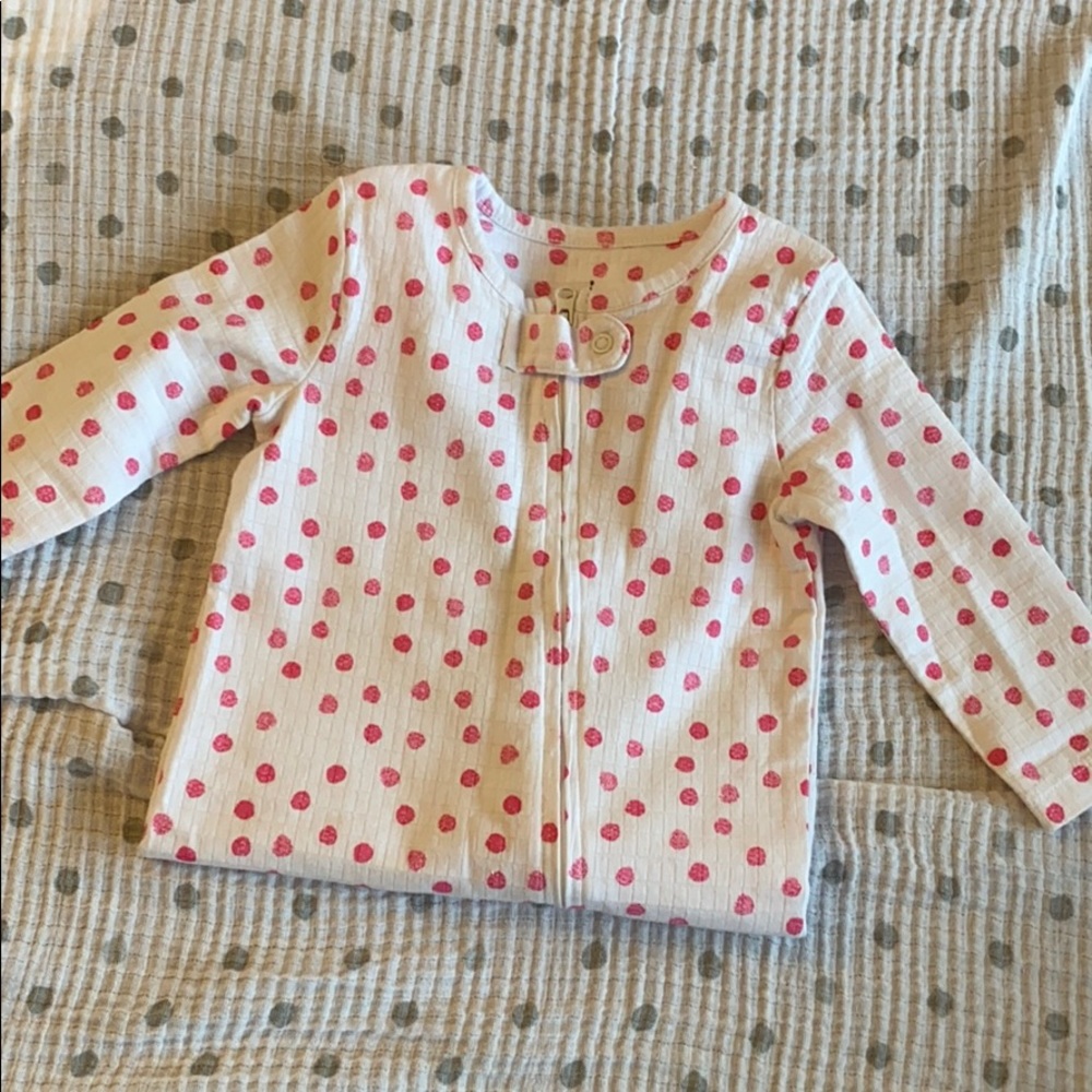 Aden+Anais Pink Pokadot Footie